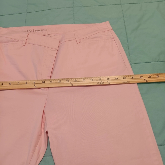 TALBOTS Women's Size 12 Super Crop Pants Pink Twill - Picture 14 of 15